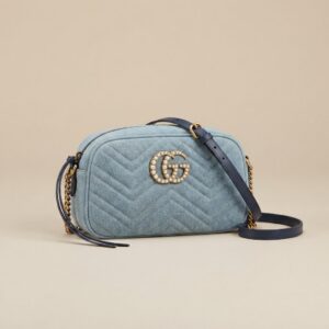 Gucci Marmont Camera Denim Pearly