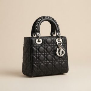 BLACK LADY BAG WITH SILVER DETAILS