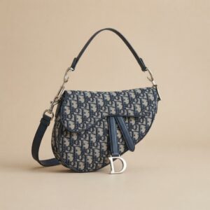 BLUE JACQUARD SADDLE BAG