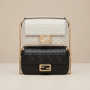 Fendi Baguette White & Black FF