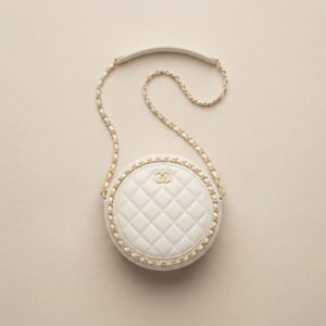 Chanel Round Coin Purse White