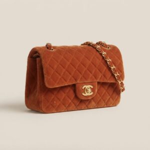 Chanel Classic Flap Velvet Orange