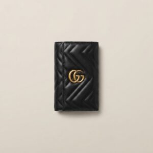 GG MARMONT BLACK MATELASSÉ WALLET