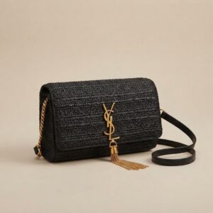 YSL Kate Raffia Black Tassel