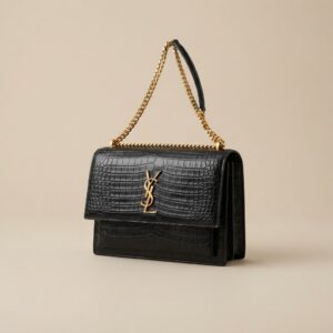 YSL BLACK CROC BAG