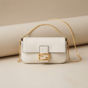 WHITE FF BAGUETTE BAG