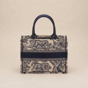 Dior Book Tote Navy Tiger Sauvage