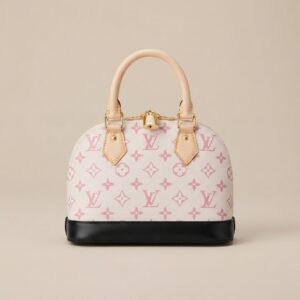 LV Alma BB White Monogram Rose
