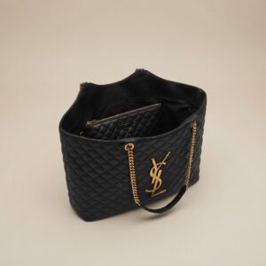 YSL ICARE MAXI SHOPPING BAG IN BLACK
