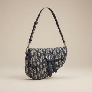 BLUE JACQUARD SHOULDER BAG