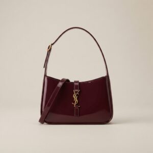 YSL Le 5 à 7 Hobo Bordeaux Patent