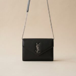 YSL VINY BLACK BAG WITH SILVER DETAILS