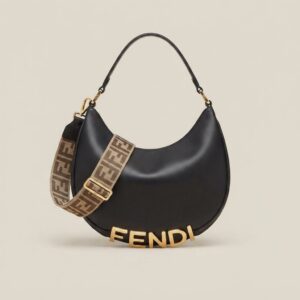 FENDI FENDIGRAPHY BLACK HOBO BAG