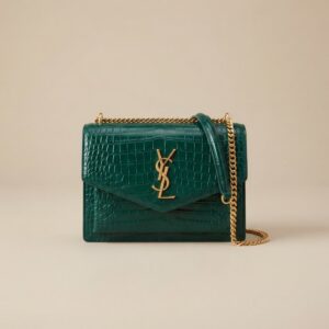 YSL GREEN CROC BAG