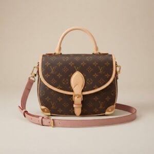 LV Saumur MM Monogram Pink Strap