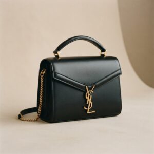 YSL SMALL BLACK BAG WITH GOLD DETAILS
