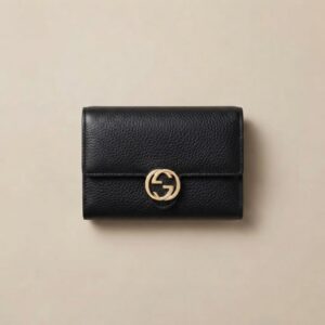 GUCCI INTERLOCKING G BLACK WALLET