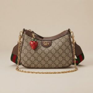 GUCCI OPHIDIA GG MINI HOBO BAG STRAWBERRY