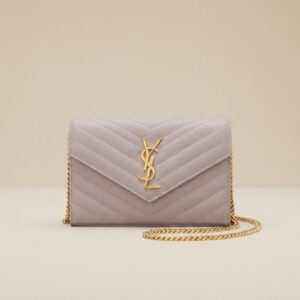 YSL Cassandre Envelope Fog Grey