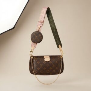 MULTI CLUTCH ACCESSOIRES PINK AND GREEN