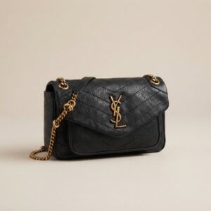 YSL Niki Medium Black Grained Chain