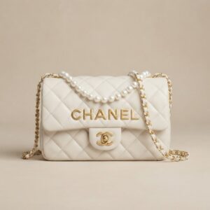 Chanel Classic Flap White Pearl Chain